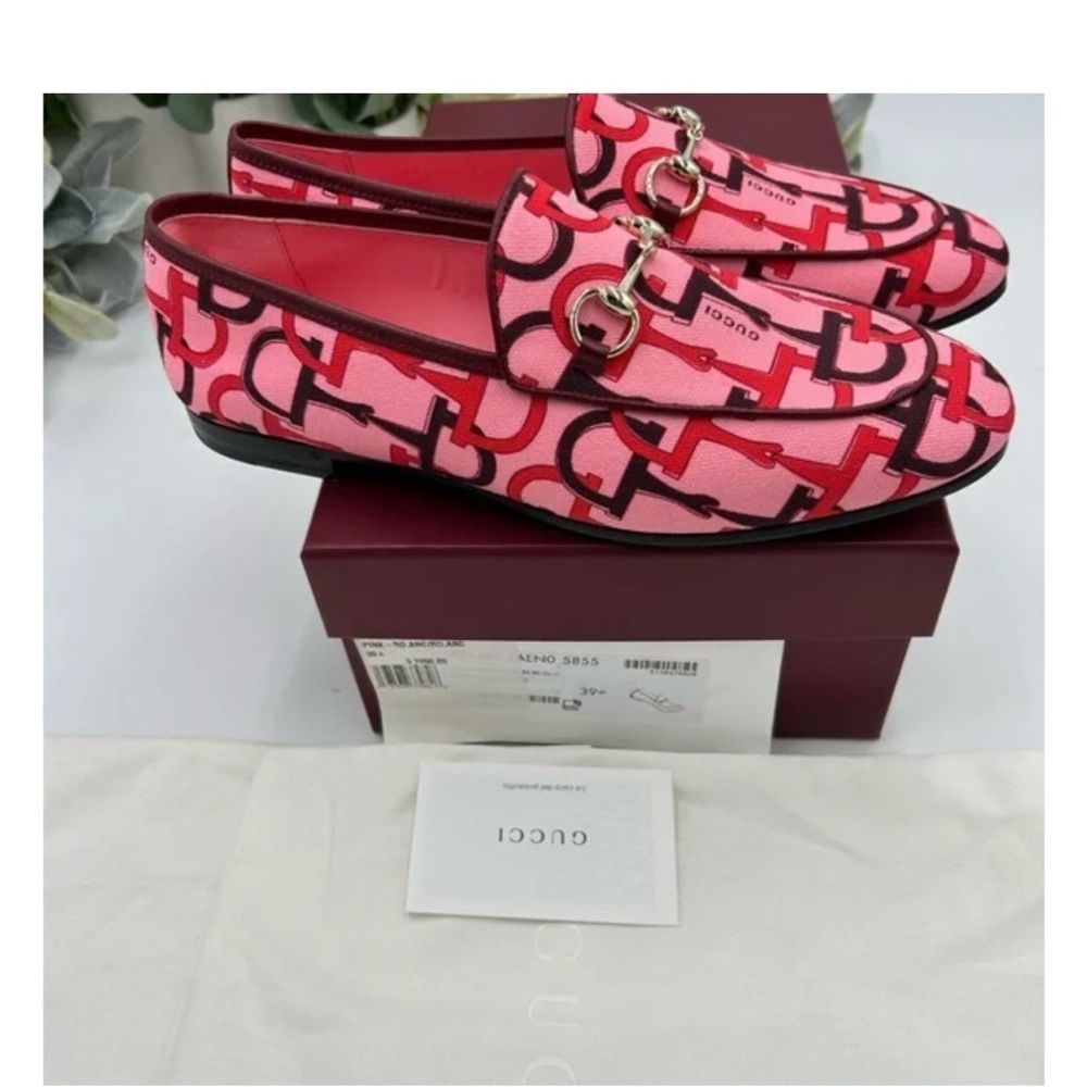 Gucci horse bit canvas/leather loafers size 39.5 made in Italy - Picture 2 of 9